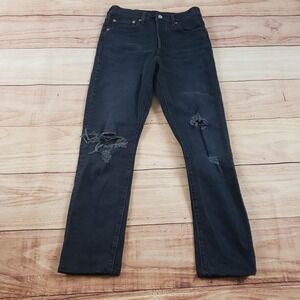 Levis 501 S Jeans Women 28 Black Straight Premium‎ High Rise Denim Ladies 28x32